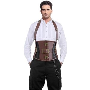 Brown Leather Steampunk Belt